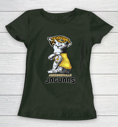 NFL Football My Cat Loves Jacksonville Jaguars Women's T-Shirt 4