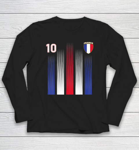 France Soccer Jersey France 10 Soccer Football Fan Long Sleeve T-Shirt