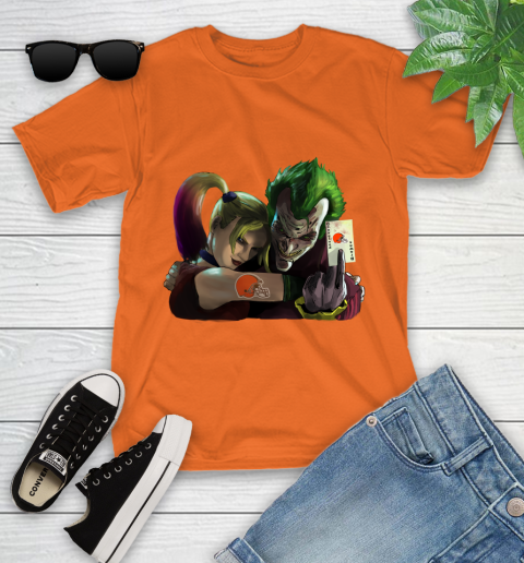 Cleveland Browns NFL Football Joker Harley Quinn Suicide Squad Youth T-Shirt 8 Cleveland Browns NFL Football Joker Harley Quinn Suicide Squad Youth T-Shirt - Image 8