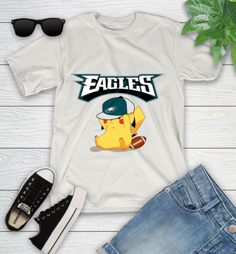 NFL Pikachu Football Sports Philadelphia Eagles Youth T-Shirt 12