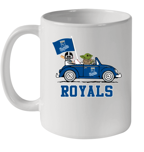 MLB Baseball Kansas City Royals Darth Vader Baby Yoda Driving Star Wars Shirt Ceramic Mug 11oz