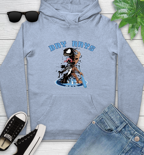 MLB Tampa Bay Rays Baseball Venom Groot Guardians Of The Galaxy Youth Hoodie 10