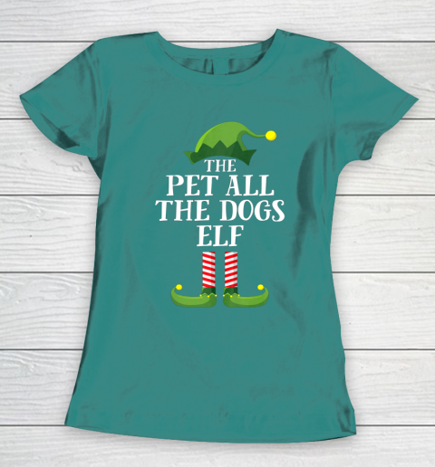 Pet All The Dogs Elf Matching Family Group Christmas Pajama Women's T-Shirt 10