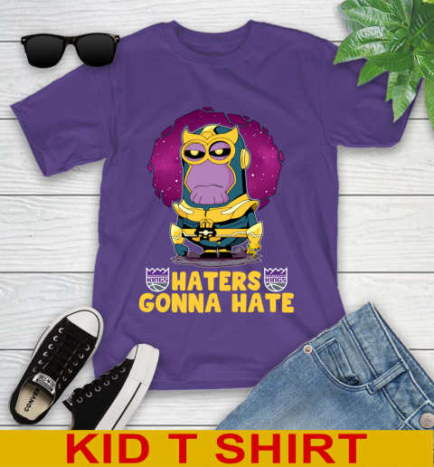 NBA Basketball Sacramento Kings Haters Gonna Hate Thanos Minion Marvel Shirt Youth T-Shirt 4