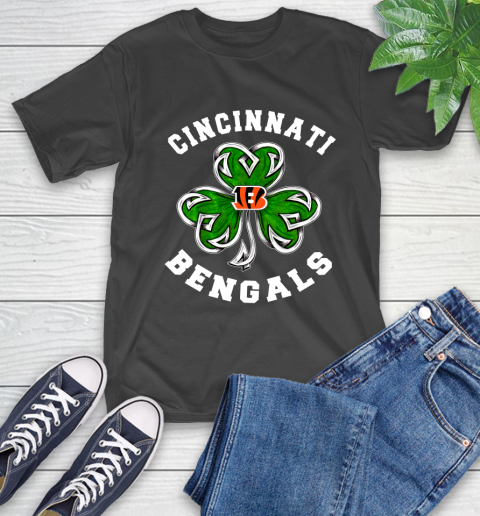 NFL Cincinnati Bengals Three Leaf Clover St Patrick's Day Football Sports T-Shirt