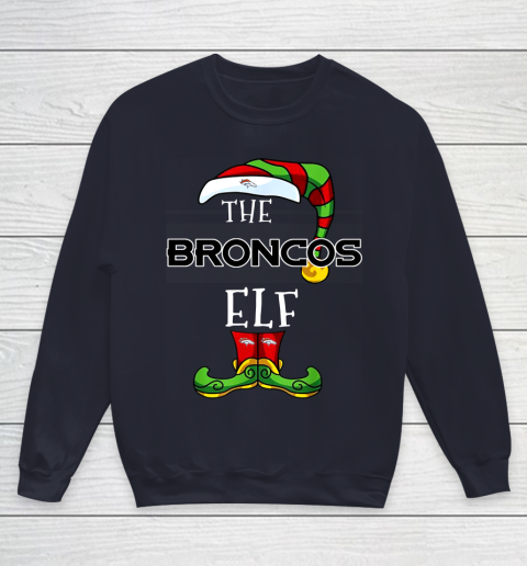 Denver Broncos Christmas ELF Funny NFL Youth Sweatshirt 2