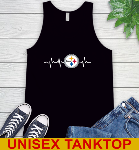 Pittsburgh Steelers NFL Football Heart Beat Shirt Tank Top