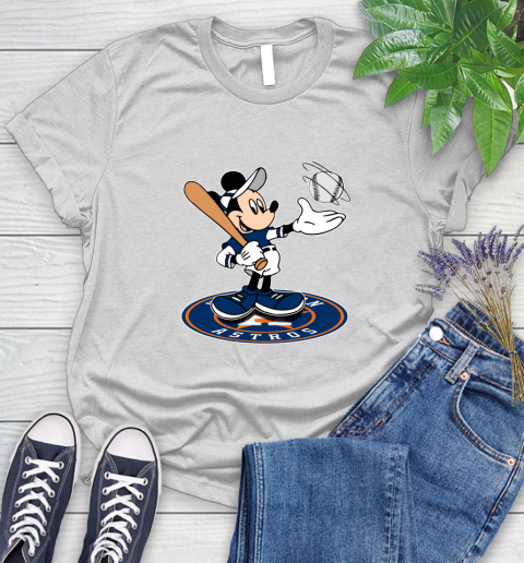 MLB Baseball Houston Astros Cheerful Mickey Disney Shirt Women's T-Shirt 2