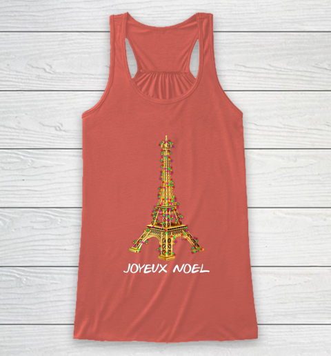Joyeux Noel French Merry Christmas Eiffel Tower Racerback Tank 3