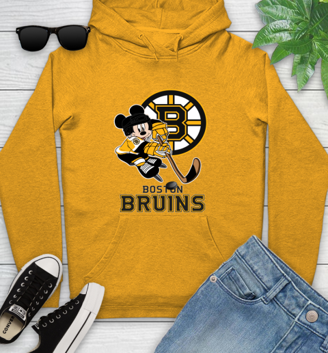NHL Boston Bruins Mickey Mouse Disney Hockey T Shirt Youth Hoodie 3