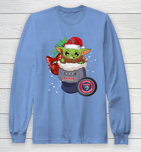 Florida Panthers Christmas Baby Yoda Star Wars Funny Happy NHL Long Sleeve T-Shirt 11