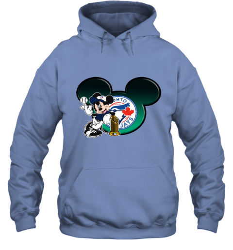 Toronto Blue Jays The Commissioner's Trophy Mickey Mouse o3p4 toronto blue jays the commissioneramp 39 s trophy mickey mouse hoodie 23 front carolina blue