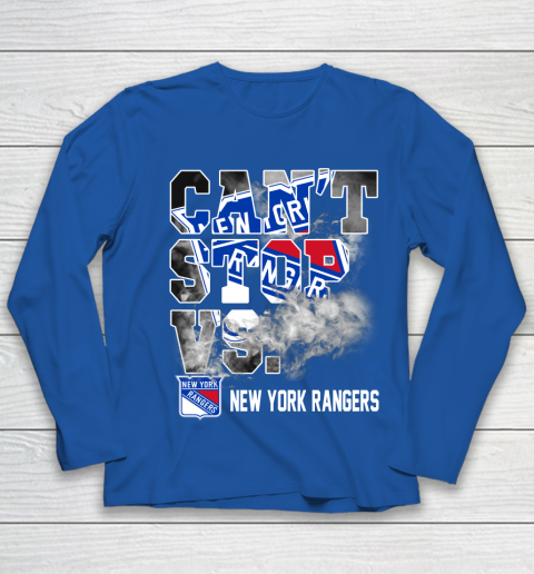 NHL New York Rangers Hockey Can't Stop Vs Youth Long Sleeve 7