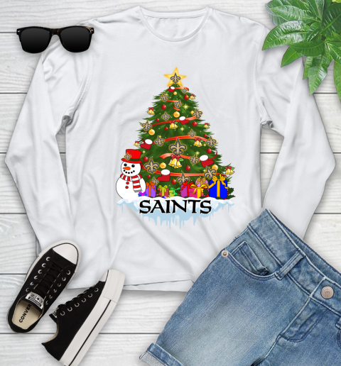 New Orleans Saints Merry Christmas NFL Football Sports Youth Long Sleeve