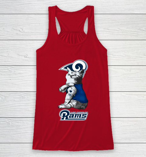 NFL Football My Cat Loves Los Angeles Rams Racerback Tank 4