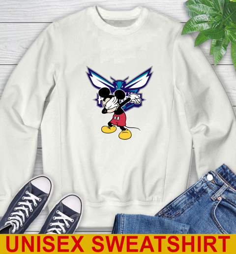 Charlotte Hornets NBA Basketball Dabbing Mickey Disney Sports Sweatshirt