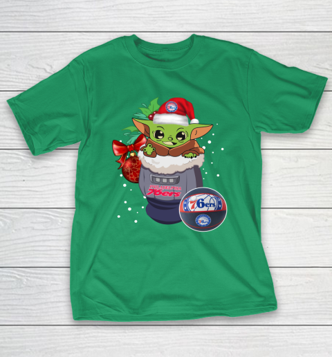 Philadelphia 76ers Christmas Baby Yoda Star Wars Funny Happy NBA T-Shirt