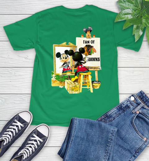 NHL Hockey Chicago Blackhawks Mickey Drawing Shirt 8