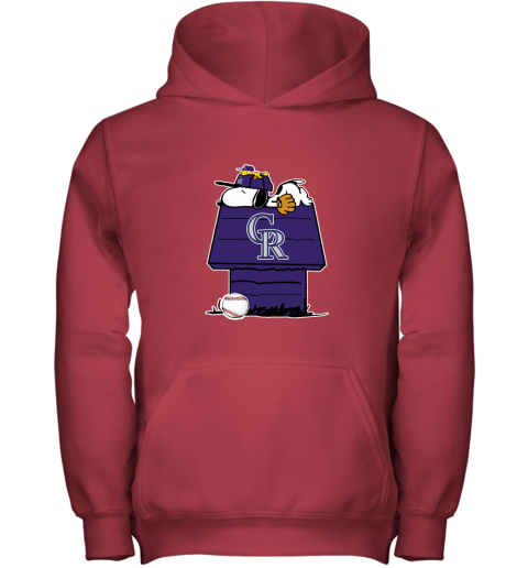Colorado Rockies Snoopy And Woodstock Resting Together MLB Youth Hoodie
