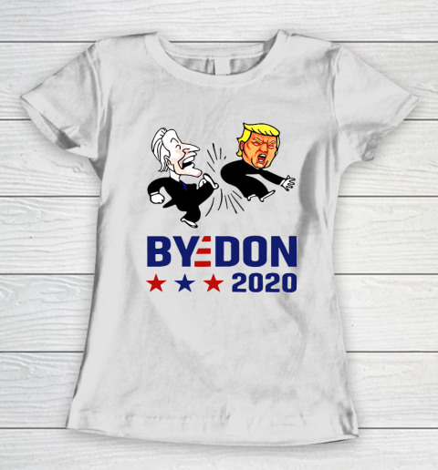 American Election 2020 Bye Don Joe Biden kick Donald Trump Funny Women's T-Shirt
