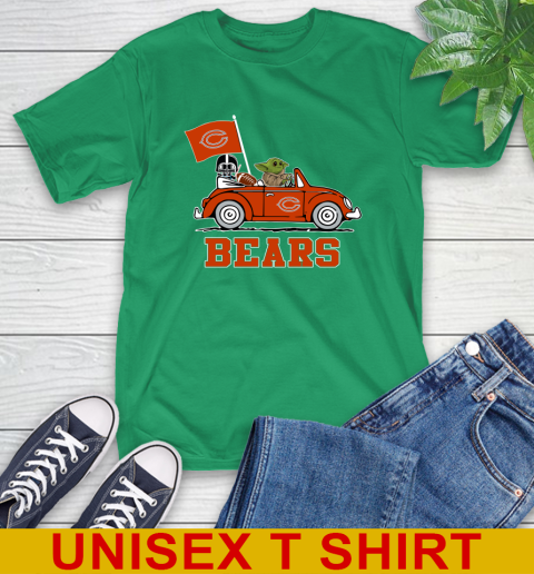 NFL Football Chicago Bears Darth Vader Baby Yoda Driving Star Wars Shirt T-Shirt 7
