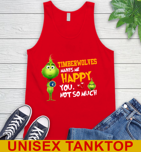 NBA Minnesota Timberwolves Makes Me Happy You Not So Much Grinch Basketball Sports Tank Top 5