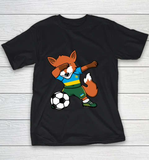Dabbing Fox Rwanda Soccer Fans Jersey Rwandan Football Lover Youth T-Shirt