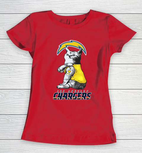 NFL Football My Cat Loves Los Angeles Chargers Women's T-Shirt 9