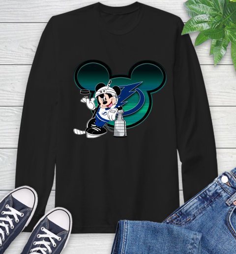 NHL Tampa Bay Lightning Stanley Cup Mickey Mouse Disney Hockey T Shirt Long Sleeve T-Shirt 2