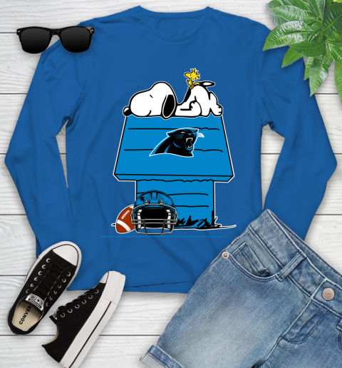 Carolina Panthers NFL Football Snoopy Woodstock The Peanuts Movie Youth Long Sleeve 9