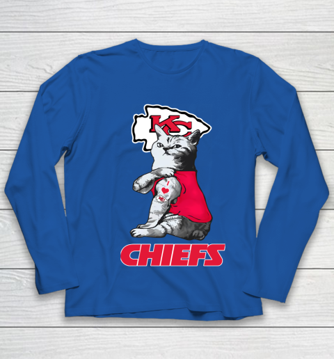 NFL Football My Cat Loves Kansas City Chiefs Youth Long Sleeve 7