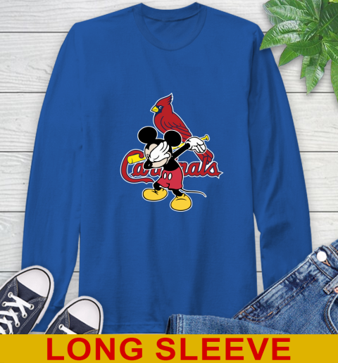 St.Louis Cardinals MLB Baseball Dabbing Mickey Disney Sports Long Sleeve T-Shirt 9