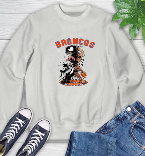 NFL Denver Broncos Football Venom Groot Guardians Of The Galaxy Sweatshirt 5