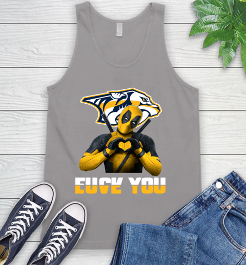 NHL Nashville Predators Deadpool Love You Fuck You Hockey Sports Tank Top 3