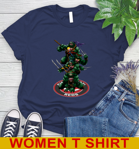 MLB Baseball Cincinnati Reds Teenage Mutant Ninja Turtles Shirt Women's T-Shirt 12