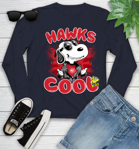 NBA Basketball Atlanta Hawks Cool Snoopy Shirt Youth Long Sleeve 2