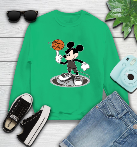 NBA Basketball San Antonio Spurs Cheerful Mickey Disney Shirt Sweatshirt 7