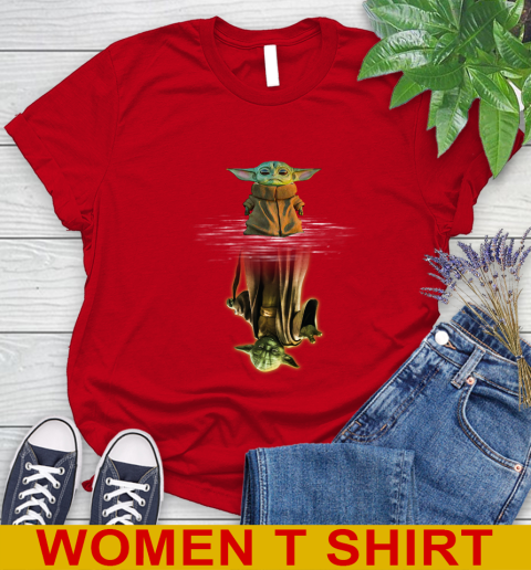 Mandalorian Baby Yoda star wars water reflection Women's T-Shirt 11