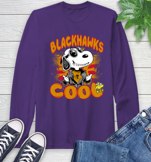NHL Hockey Chicago Blackhawks Cool Snoopy Shirt Long Sleeve T-Shirt 5