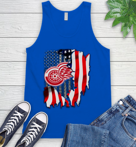 Detroit Red Wings NHL Hockey American Flag Tank Top 4