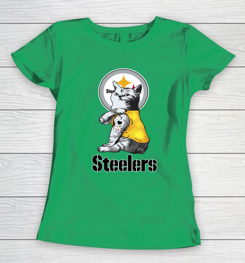 NFL Football My Cat Loves Pittsburgh Steelers Women's T-Shirt 5