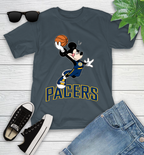 NBA Basketball Indiana Pacers Cheerful Mickey Mouse Shirt Youth T-Shirt 8