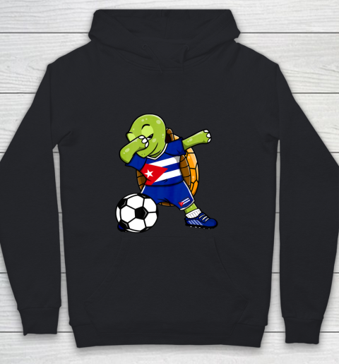 Dabbing Turtle Cuba Soccer Fans Jersey Cuban Football Lover Youth Hoodie