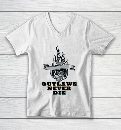 Outlaws Never Die Shirt V-Neck T-Shirt