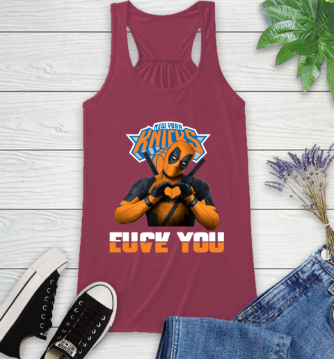 NBA New York Knicks Deadpool Love You Fuck You Basketball Sports Racerback Tank 7