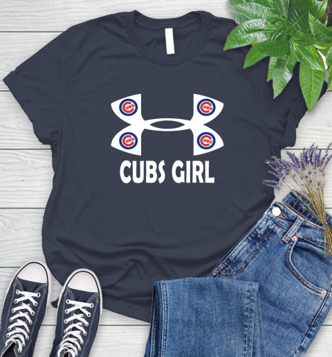 MLB Chicago Cubs Under Armour Baseball Sports Women's T-Shirt 14
