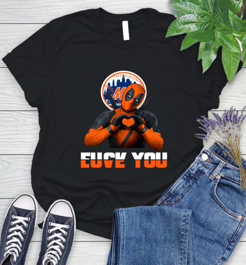 MLB New York Mets Deadpool Love You Fuck You Baseball Sports Women's T-Shirt