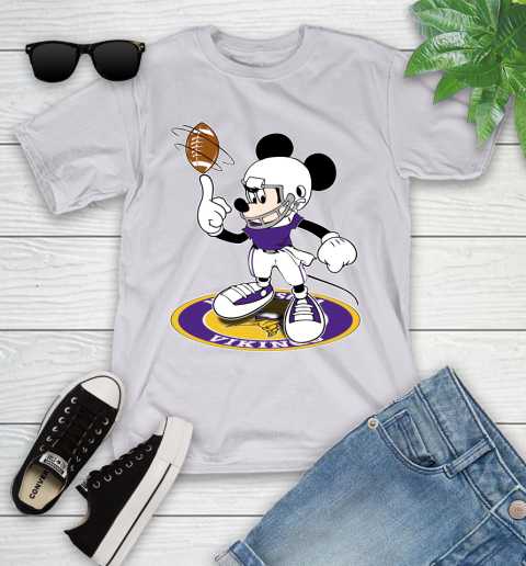 NFL Football Minnesota Vikings Cheerful Mickey Disney Shirt Youth T-Shirt 4