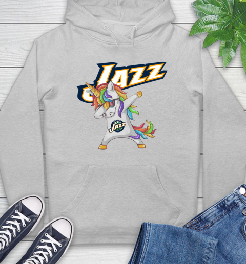 Utah Jazz NBA Basketball Funny Unicorn Dabbing Sports Hoodie 6