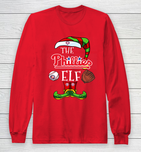 Philadelphia Phillies Christmas ELF Funny MLB Long Sleeve T-Shirt 7